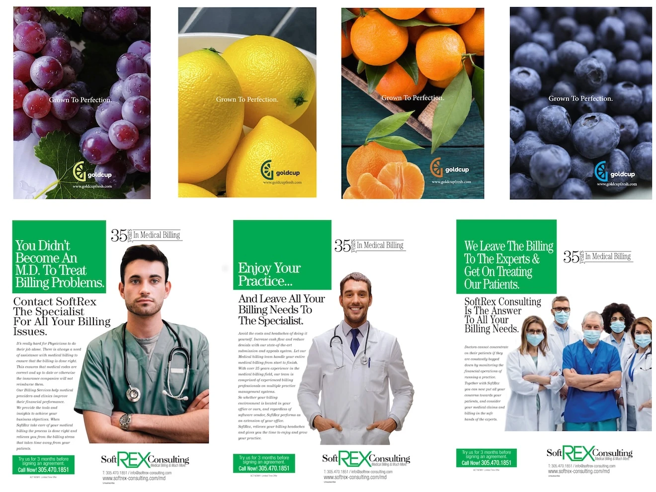 Collection of ads created for Miami-based companies.