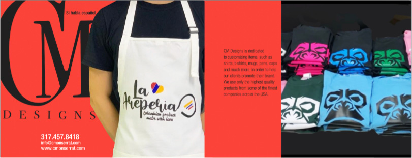 Images of t-shirt brochure.